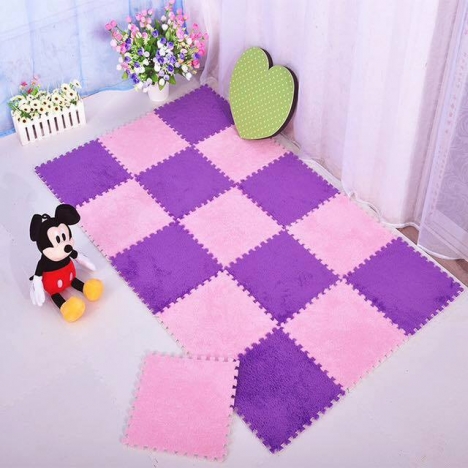 Thảm lông trải sàn- Thảm lông xốp Hàn Quốc ghép