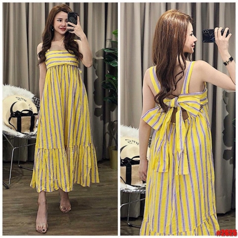 Đầm maxi kẻ sọc