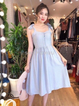 Đầm 2 đây xanh ngọc