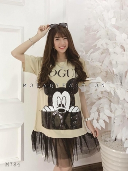 Đầm mickey đuối xòe