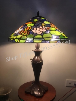 Đèn Bàn Tiffany Họa Tiết Hoa Sen