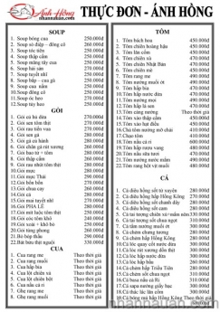 Dịch vụ nấu ăn Ánh Hồng