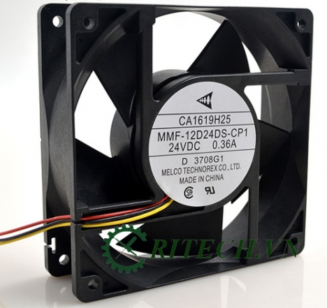 Quạt DC 3 dây MMF-12D24DS-CP1 24V kích thước 12x12x3.8cm cho biến tần mitsubishi giá rẻ