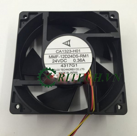 Quạt DC 3 dây MMF-12D24DS-RM1 24V kích thước 12x12x3.8cm cho biến tần mitsubishi giả rẻ