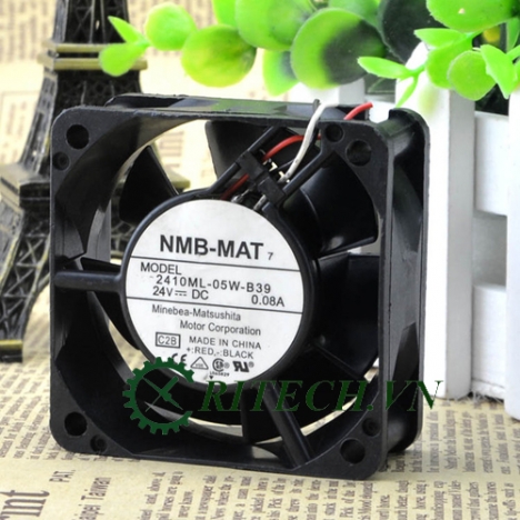 Quạt DC 3 dây NMB 2410ML-05W-B39 24V kích thước 60x60x25mm giá rẻ