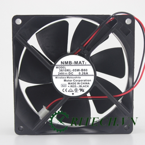 Quạt DC 3 dây NMB 3610KL-05W-B69 24V kích thước 90x90x25mm