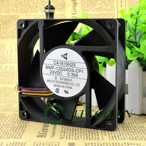 Quạt DC 3 dây MMF-12D24DS-RP1 24V kích thước 12x12x3.8cm cho biến tần mitsubishi giá rẻ