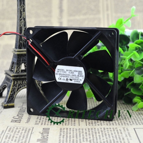 Quạt DC 3 dây NMB 3610KL-05W-B60 24V kích thước 90x90x25mm giá rẻ