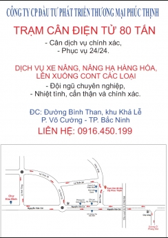 Cân dịch vụ trạm cân Phúc Thịnh, dịch vụ xe nâng nâng hạ hàng hóa.