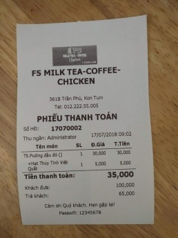 Máy tính tiền giá rẻ cho quán trà sữa, cà phê tạo Gia Lai