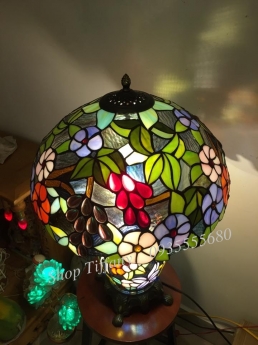 Đèn Bàn Tiffany Hai Thân Họa Tiết Nho