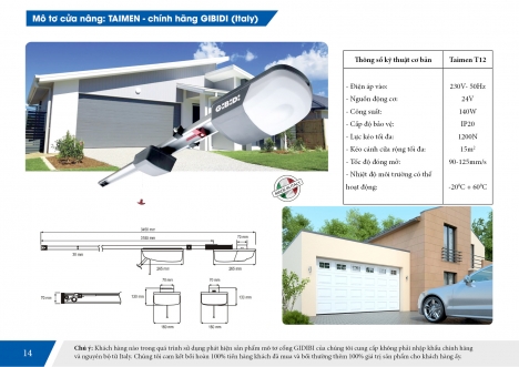Cửa nâng cho Gara Ôtô - Chính hãng