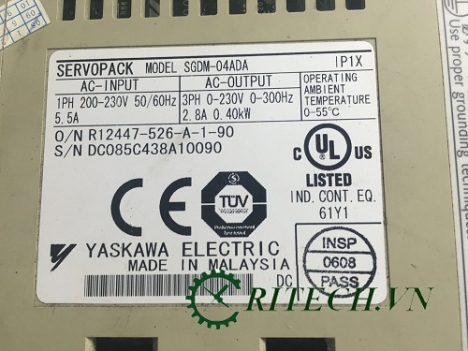 Sửa chữa Servopack Yaskawa SGDM-04ADA lỗi Alarm A.10 chuyên nghiệp tại KCN Quế Võ 2