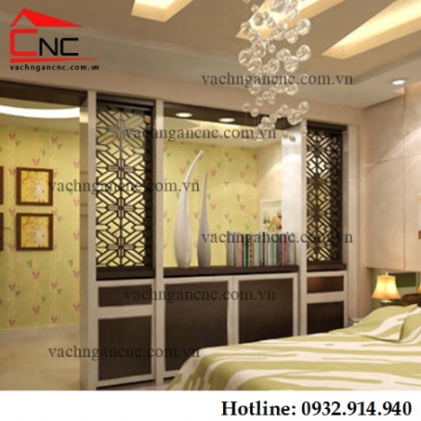 Ý tưởng trang trí phòng ngủ bằng vách ngăn cnc hiện đại, giá rẻ