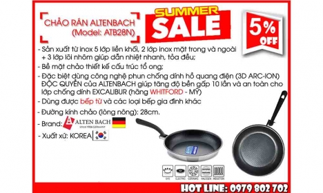 Bán chảo chiên xào Altenbach German brand. Made in Korea