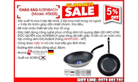Bán chảo chiên xào Altenbach German brand. Made in Korea