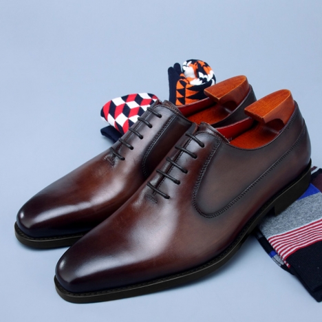 Gìay công sở nam kiểu Wholecut Oxford [hình thật]