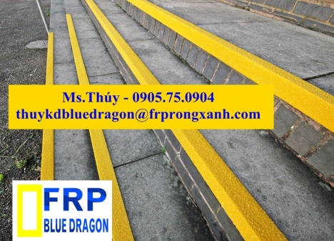 Miếng ốp mép gờ bậc cầu thang kháng hóa chất, không rỉ sét, chống trượt