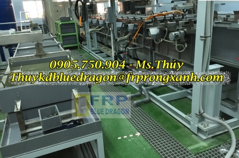 Tấm sàn frp grating, sàn lót trên máy móc vận hành kháng hóa chất