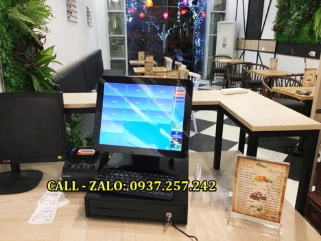 Lắp đặt trọn bộ máy tính tiền cảm ứng cho nhà hàng tại An Giang, Đồng Tháp