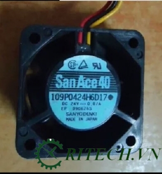 Quạt 3 dây DC 24V 109P0424H6D17, Sanace40 kích thước 40*40*20mm giá rẻ
