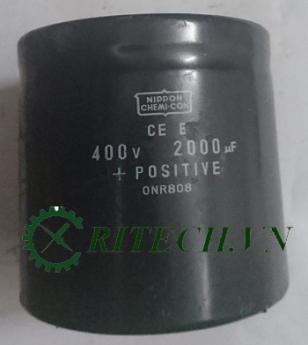 Tụ điện lọc nguồn nhật 2000UF 400V kích thước 76*77mm giá rẻ