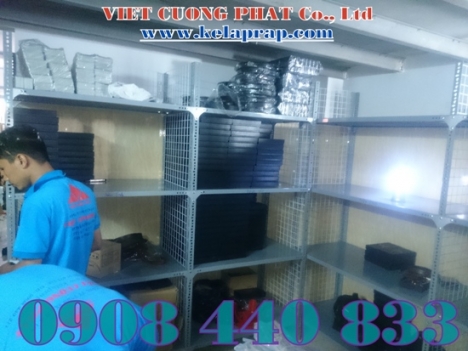 Kệ thép V  lỗ đa năng,kệ kho ,kệ lưu trữ Việt Cường Phát hàng chất lượng
