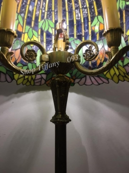 Đèn Sàn Tiffany Hoa Sen Rủ Châu Âu