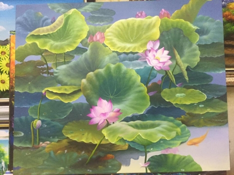 Tranh sơn dầu hoa sen