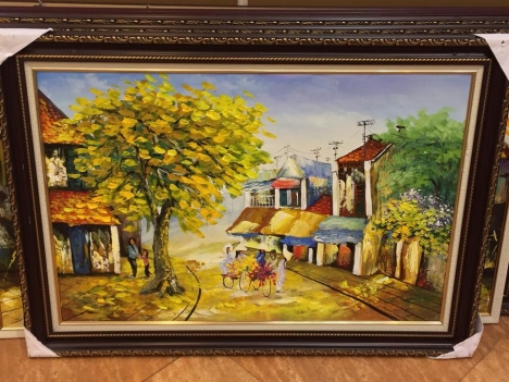 tranh phố cổ hà nội sơn dầu