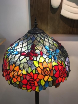 Đèn Sàn Tiffany Họa Tiết Hoa hồng