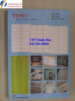 Giấy dán nhãn Tomy A4 (các cỡ) giá 125.000đ
