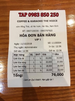 Máy tính tiền trọn bộ cho quán bar- karaoke-bida tại Nam Định- Hưng yên- Hà Nội
