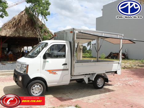 Xe tải nhẹ Dongben 870kg thùng cánh dơi bán hàng lưu động.