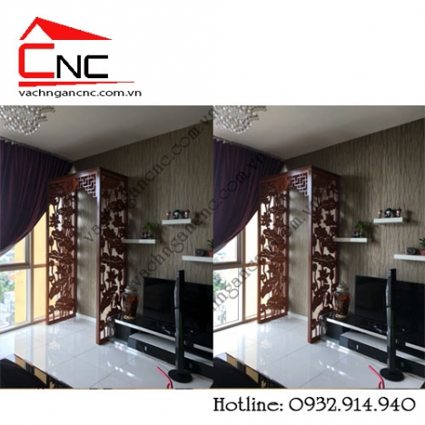 CC The Vista vách ngăn cnc gỗ đẹp phòng khách và phòng thờ