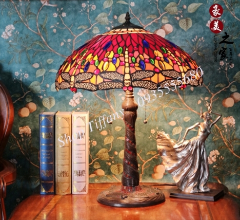 Đèn Bàn Tiffany Chuồn Chuồn Vàng