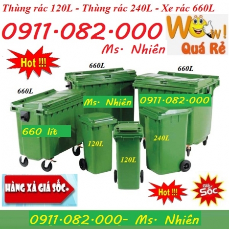 Phân phối thùng rác nhập khẩu giá tốt- thùng rác 120L 240L 660L giá rẻ