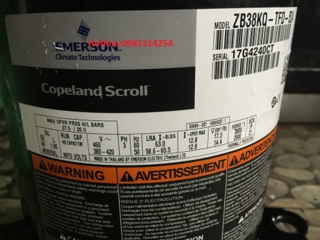 Máy nén copeland  ZR250KC TWD 523 giá rẻ