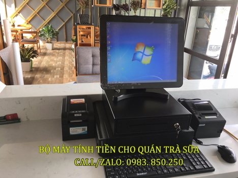 Lắp đặt máy tính tiền cho quán trà sữa