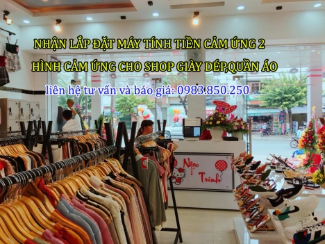 Cung cấp máy tính tiền 2 màn hình cảm ứng cho shop thời trang, giày dép