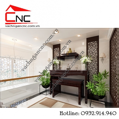 Vách ngăn chung cư đẹp, mẫu vách cnc cho phòng bàn thờ