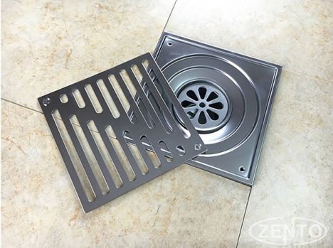 Thoát sàn chống mùi ban công inox304 Zento ZT561-2U (150x150)
