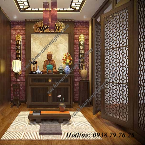 Tìm hiểu về mẫu vách ngăn phòng thờ - bàn thờ cnc đẹp