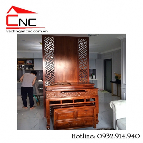 Tư vấn vách ngăn phòng thờ mẫu vách gỗ cnc với chung cư