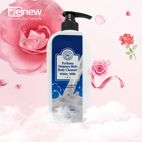 Sữa tắm nước hoa trắng da - Benew Perfume Moisture Rich Body Cleanser White Milk 500ml