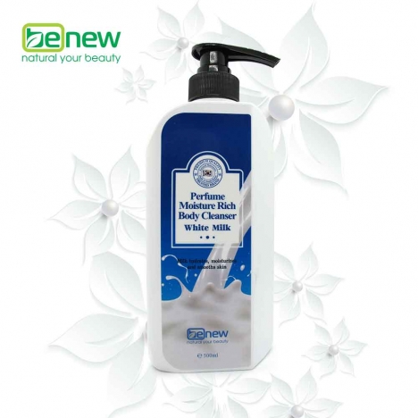 Sữa tắm nước hoa trắng da - Benew Perfume Moisture Rich Body Cleanser White Milk 500ml