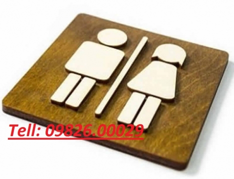 Biển hiệu nhà vệ sinh bằng Mica, Inox sang trọng
