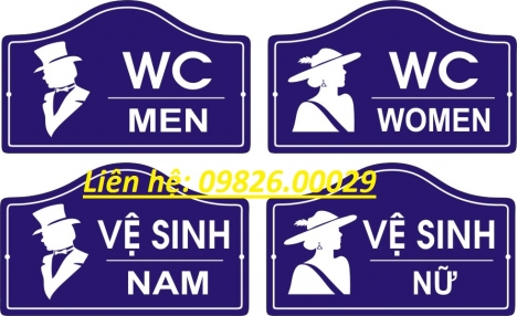 Biển hiệu nhà vệ sinh bằng Mica, Inox sang trọng
