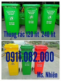 Thùng rác 240 lít giá rẻ thương mại tại cần thơ- 0911.082.000
