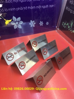Biển nosmoking inox- Sản phẩm đẹp- trang trọng-sử dụng lâu bền